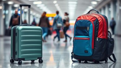 maleta de mano y mochila de viaje